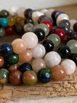 Pulsera 28 Cuarzos Amuleto Protector Multicolor
