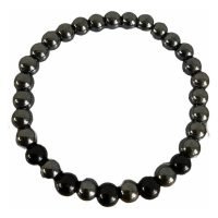 1 Pulsera Hematita Con Obsidiana Negra Cuentas De Protección