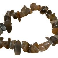 1 Pulsera Piedra Sol Y Piedra Luna Gris Natural Amuleto