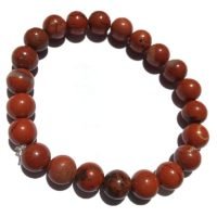 Pulsera De Jaspe Rojo Piedra Natural 8 Mm Contra Mal De Ojo