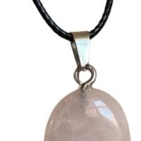 Hermoso Dije De Cuarzo Rosa Blanco Atrae Amor Mineral Reiki