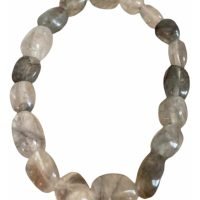Pulsera Cuarzo Ahumado Gris Piedra Natural