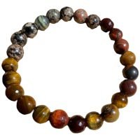 1 Pulsera Ojo De Tigre Ojo De Toro Jaspe Piedra Natural