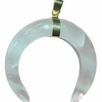 Dije Luna Invertida Cuarzo Rosa Piedra Natural