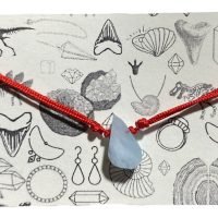 1 Pulsera De Hilo Rojo Con Aguamarina Piedra Natural Berilo