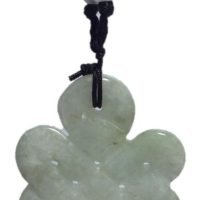 Dije Flor Tallado En Jade Pieza Con Certificado