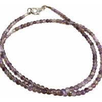 Collar Corto Choker 41cm Cuarzo Amatista Piedra Natural Yoga