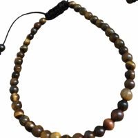 Pulsera Piedra De Ojo De Tigre Piedra Natural Ajustable 4mm