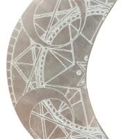 Selenita Forma Luna Grabado Ideal Para Meditar Reiki
