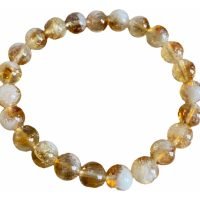 1 Pulsera Cuarzo Citrino Abundancia 8mm Natural Premium