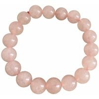 1 Pulsera Cuarzo Rosa 8 Mm Atrae Amor Elastico Reiki Yoga