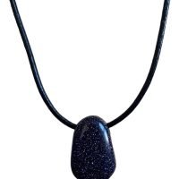 1 Dije Aventurina Azul Con Cordon De Cuero