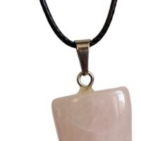 Dije Colmillo Cuarzo Rosa Piedra Natural Atrae Amor