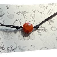 1 Pulsera Jaspe Rojo Faceteado Con Hilo Negro