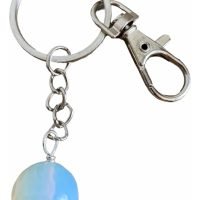 1 Llavero Opalina Opalita Piedra Luna Sintetica Reiki 15mm