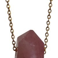 Dije Doble Punta Cuarzo A Elegir Con Cadena Acero Inoxidable