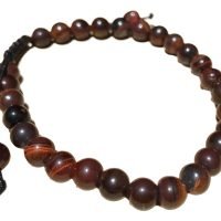 Pulsera Ojo De Tigre Rojo Ojo De Toro 6mm Hilo Ajustable