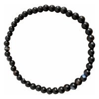 1 Pulsera Ágata Negra 4 Mm Piedra Natural Atrae Exito