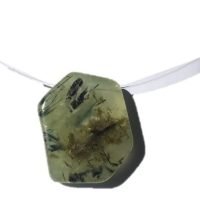 1 Collar Choker Hilo Invisible Y Piedra Prehnita