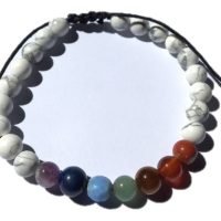1 Pulsera De Los 7 Chakras Cuarzo Howlita Yoga Reiki