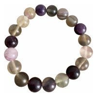 1 Pulsera Fluorita Arcoiris 10 Mm Piedra Natural Espiritual