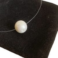 1 Piedra Perla Natural Con Collar Invisible