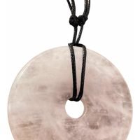 Dije De Cuarzo Rosa Dona Grande Natural Chakras Reiki Yoga