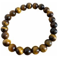 1 Pulsera Ojo De Tigre 8 Mm Amuleto Reiki Chakra Yoga