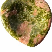 1 Piedra Unakita Corazon Relajante Masaje Worry Stone Reiki