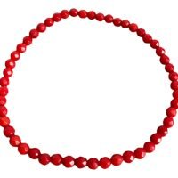 1 Pulsera Coral Faceteada Esfera 3 Mm Piedra Natural Chakras