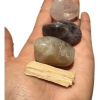 Kit 3 Cuarzor Amatista Citrino Y Palo Santo Reiki Sanador