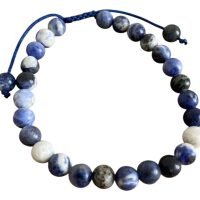 1 Pulsera Sodalita Esfera De 6 Mm Ajustable Natural Reiki