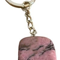 Llavero Piedra Rodonita Natural Reiki Yoga Chakra Corazon