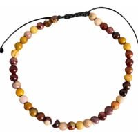 1 Pulsera De Jaspe Mookaita Piedra Natural Ajustable Ujm