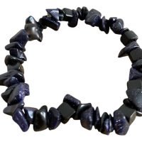 Pulsera De Aventurina Azul (chip) De Elástico Piedra Natural
