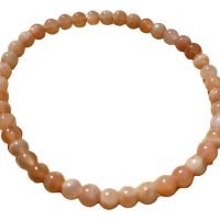 Pulsera De Piedra Luna Durazno Esfera 5 Mm