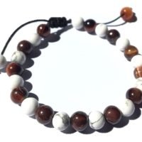 Pulsera De Howlita Y Ojo De Toro Piedra Natural