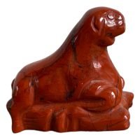 1 Perrito Jaspe Rojo Piedra Natural Cuarzo Mineral
