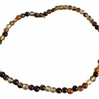Pulsera Ágata Negra Piedra Natural 3 Mm Protección Reiki