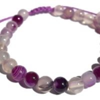 Pulsera Ajustable De Ágata Morada Mejora Capacidad Mental