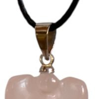 1 Dije Angel Cuarzo Rosa Piedra Del Amor Sanación