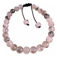1 Pulsera De Cuarzo Turmalinado Piedra Natural Amuleto