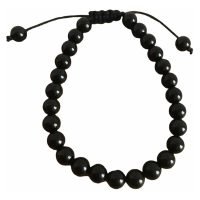 Pulsera Turmalina Negra 6 Mm Autentica Ajustable 28 Cuentas