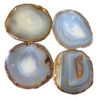 Set De Portavaso De Agata Cornalina Piedra Natural