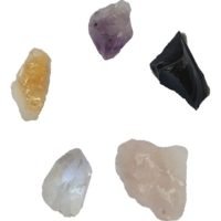 Kit 5 Cuarzos Amatista Citrino Rosa Hialino Obsidiana E
