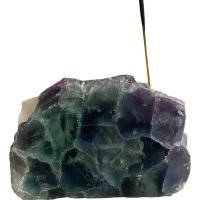 1 Porta Incienso De Piedra Natural Fluorita Arcoiris