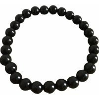 Pulsera Turmalina Negra 6 Mm Autentica Reiki Protección Yoga