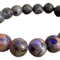 1 Pulsera Yooperlita 10 Mm Piedra Natural Reiki Yoga