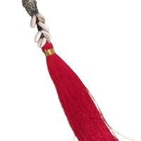 Llavero Diosa Hindu Con Borla Roja Y Caurie