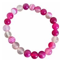1 Pulsera Ágata Rosa 8 Mm Chakras Reiki Yoga Aura
